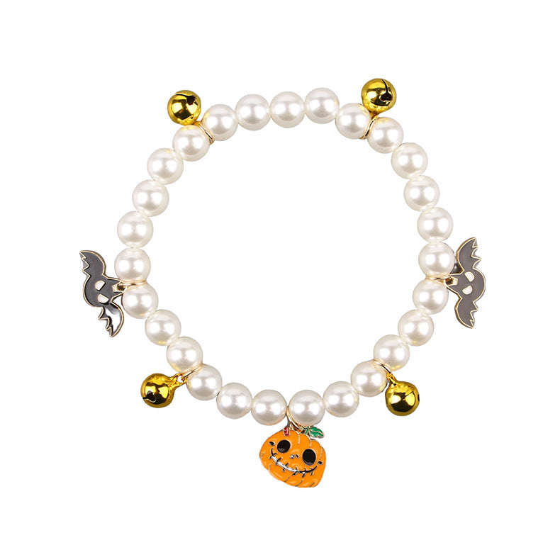 Pet Pearl Necklace Decoration Halloween Cat Collar